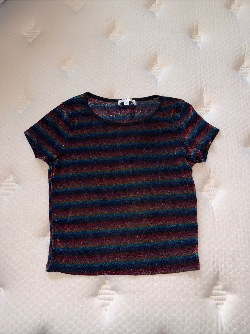 46. Sparkle Striped Short Sleeve Tee